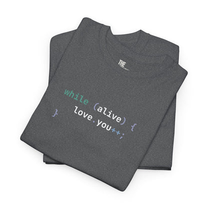 Infinite Love Loop Tee: Code Your Heart Out!