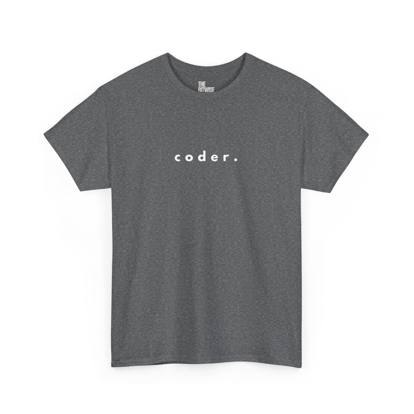 "coder." Tee for Programmers | Minimalist Coding Apparel for Developers & Tech Enthusiasts