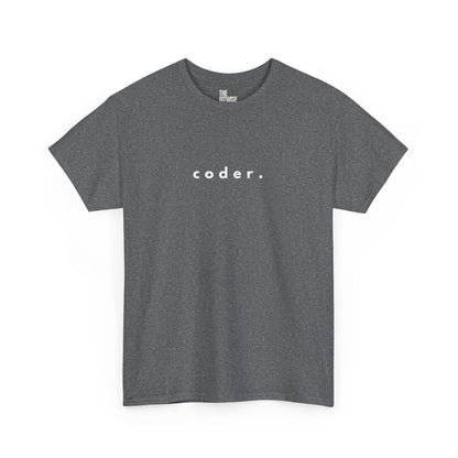 "coder." Tee for Programmers | Minimalist Coding Apparel for Developers & Tech Enthusiasts