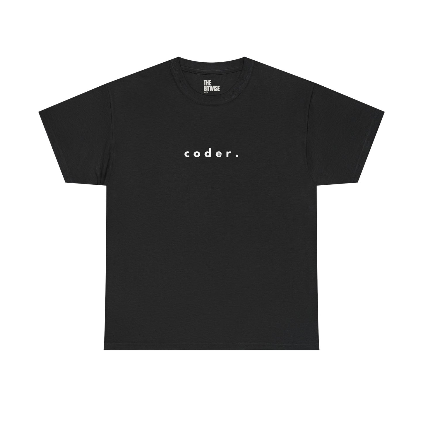 "coder." Tee for Programmers | Minimalist Coding Apparel for Developers & Tech Enthusiasts