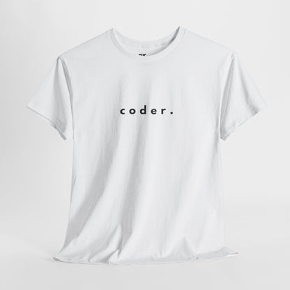 "coder." Tee for Programmers | Minimalist Coding Apparel for Developers & Tech Enthusiasts