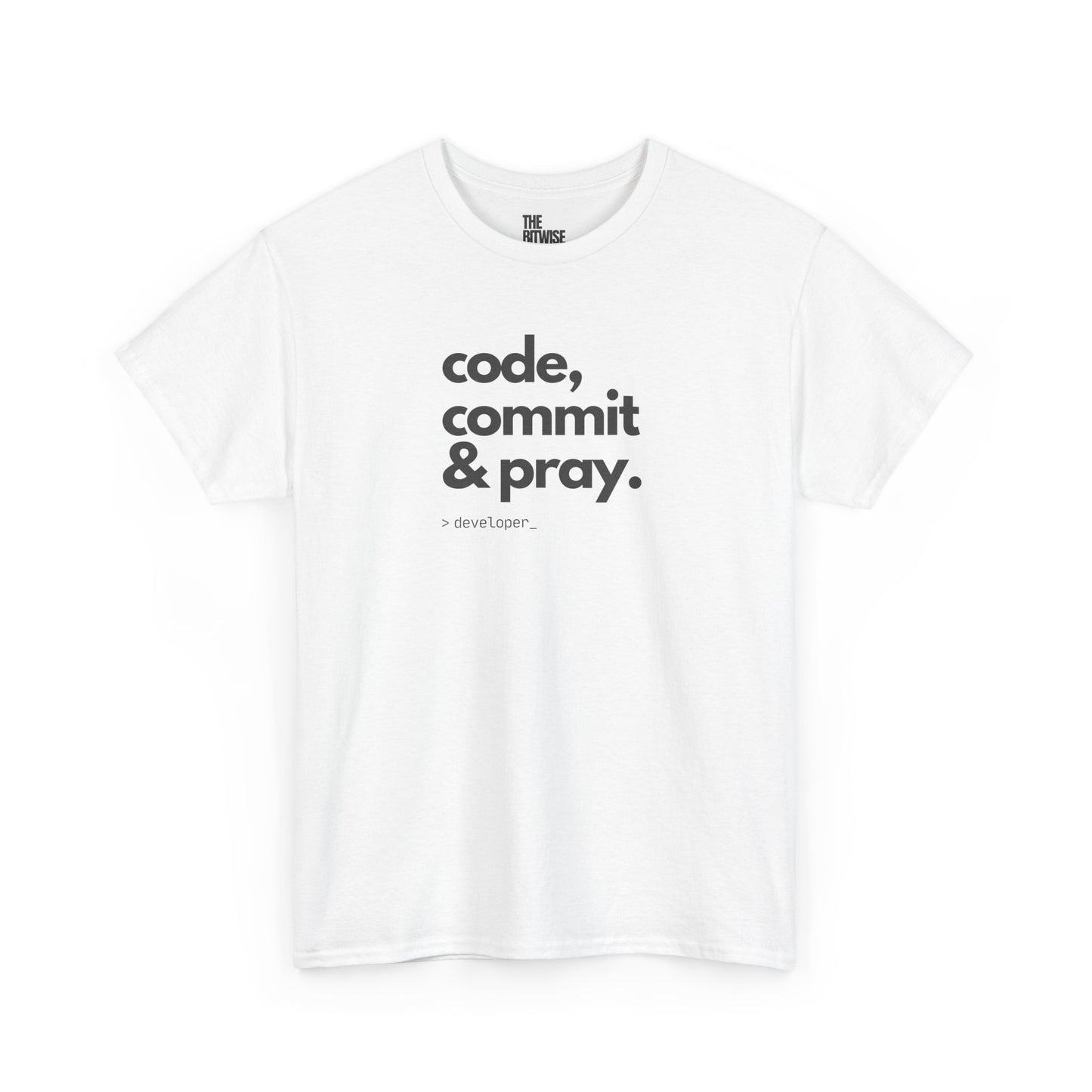 Code Commit And Pray - Das perfekte T-Shirt für jeden Entwickler, der daran glaubt