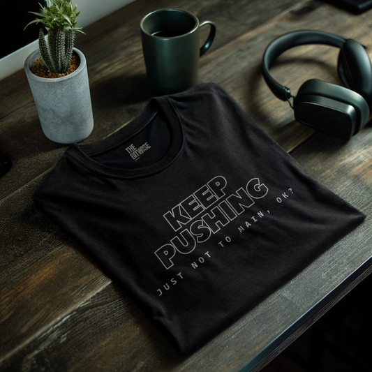 KEEP PUSHING, Just Not to Main, Ok? - The Perfect Motivational Tee for Devs