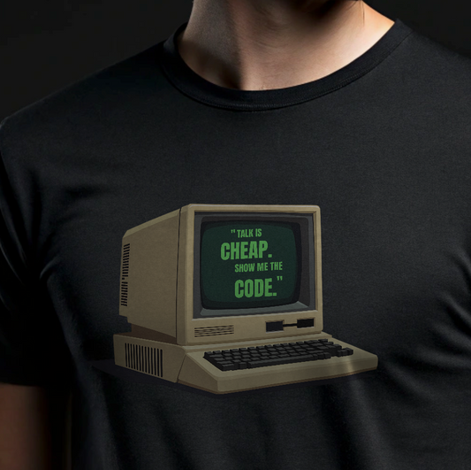 "Talk Is Cheap. Show Me the Code." - Retro Tee for Programmers