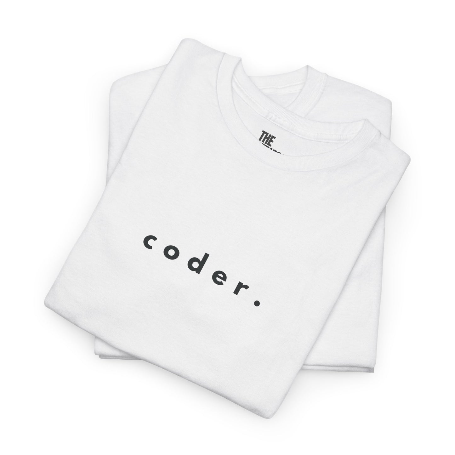 "coder." Tee for Programmers | Minimalist Coding Apparel for Developers & Tech Enthusiasts